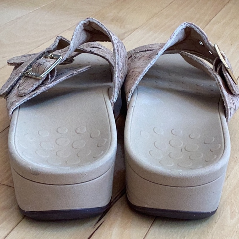 Vionic Pacific Rio Tan Gold Cork Adjustable Strap Platform Sandals, women’s 9 - Picture 8 of 16